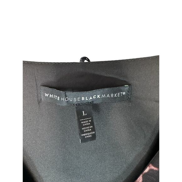 White House Black Market Dress Red Pink Floral Print Dark Romantic Chiffon Large - Picture 2 of 11